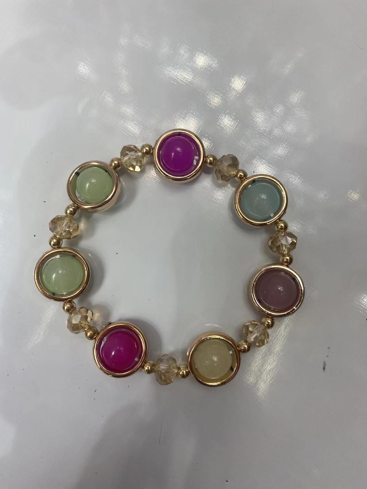 Wholesale 2pcs Multicolor Crystal Glass Beads Bracelet